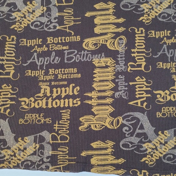 Vintage Apple Bottom Jeans Top Women's Plus Size 1 Brown Gold - Picture 9 of 12